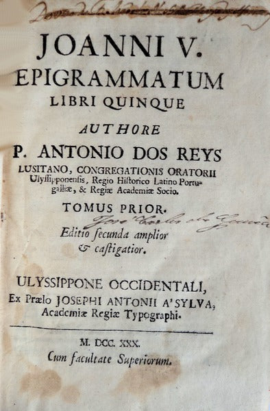 JOANNI V. EPIGRAMMATUM LIBRI QUINQUE.