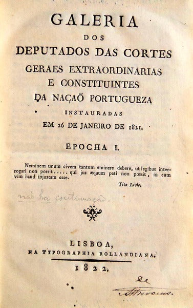 GALERIA DOS DEPUTADOS DAS CORTES GERAES