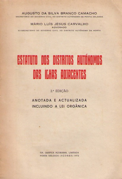 ESTATUTO DOS DISTRITOS AUTÃ“NOMOS DAS ILHAS ADJACENTES.