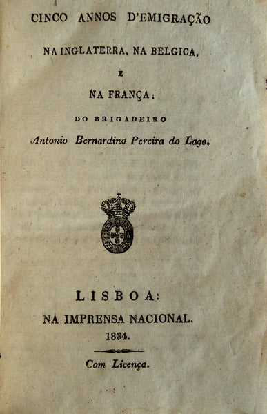 CINCO ANNOS Dâ€™EMIGRAÃ‡ÃƒO NA INGLATERRA,