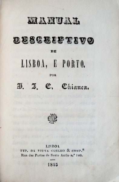 MANUAL DESCRIPTIVO DE LISBOA, E PORTO.
