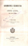 GRAMMATICA ELEMENTAR DA LÃNGUA LATINA,