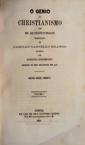 O GENIO DO CHRISTIANISMO. [2.Âª EDIÃ‡ÃƒO]