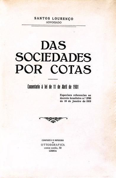 DAS SOCIEDADES POR COTAS.