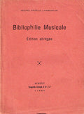 BIBLIOPHILIE MUSICALE