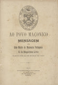 AO POVO MAÃ‡ONICO. MENSAGEM DO GRÃƒO MESTRE DA MAÃ‡ONARIA PORTUGUEZA