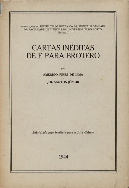 CARTAS INÃ‰DITAS DE E PARA BROTERO.