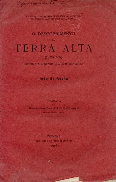 O DESCOBRIMENTO DA TERRA ALTA (1416-1916).