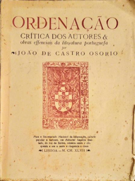 ORDENAÃ‡ÃƒO CRÃTICA DOS AUTORES E OBRAS ESSENCIAIS DA LITERATURA PORTUGUESA.
