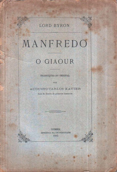 MANFREDO. O GIAOUR.