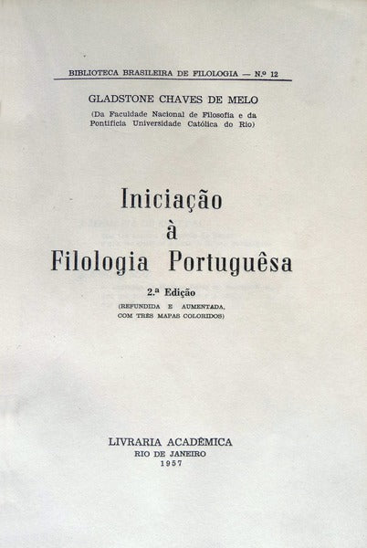 INICIAÃ‡ÃƒO Ã€ FILOLOGIA PORTUGUÃŠSA.