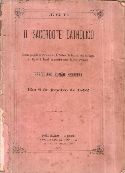O SACERDOTE CATHOLICO.