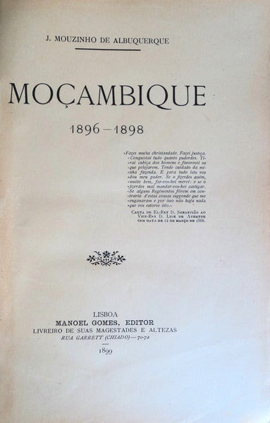 MOÃ‡AMBIQUE. 1896 - 1898.