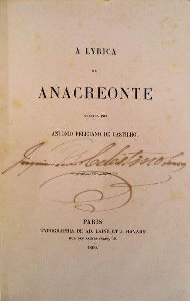 A LYRICA DE ANACREONTE.
