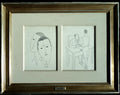DESENHOS. 2 ORIGINAIS A TINTA-DA-CHINA.