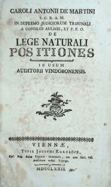 DE LEGE NATURALI POSITIONES IN USUM AUDITORII VINDOBONENSIS.