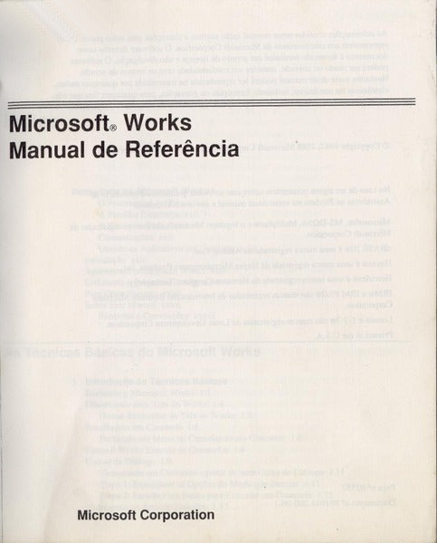 MICROSOFT WORKS - MANUAL DE REFERÃŠNCIA.