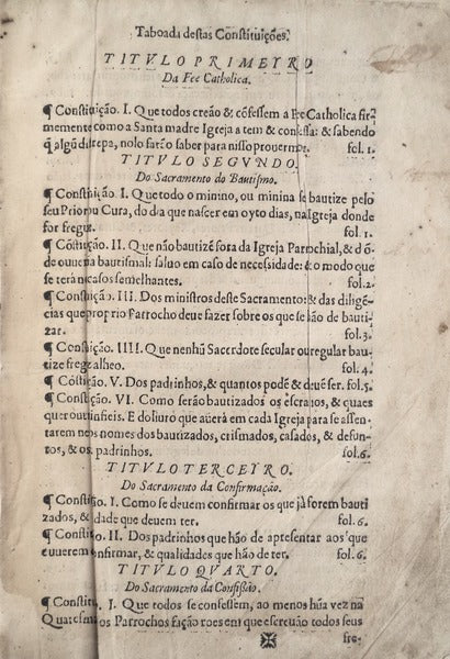 CONSTITUIÃ‡Ã•ES SYNODAES DO BISPADO DE COIMBRA.