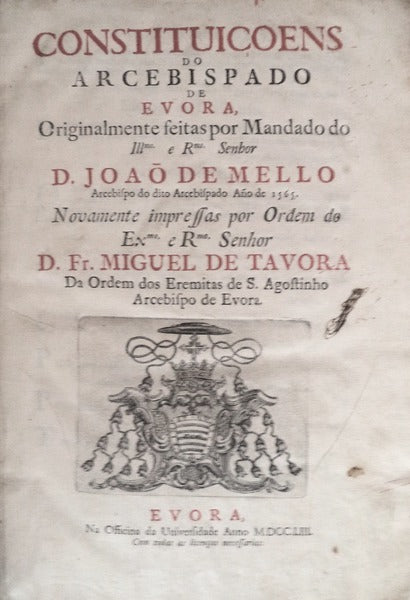 CONSTITUIÃ‡OENS DO ARCEBISPADO DE EVORA,