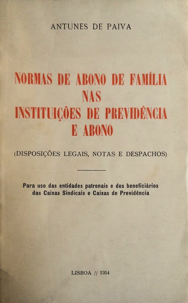NORMAS DE ABONO DE FAMÃLIA NAS INSTITUIÃ‡Ã•ES DE PREVIDÃŠNCIA E ABONO.