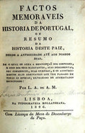 FACTOS MEMORAVEIS DA HISTORIA DE PORTUGAL,