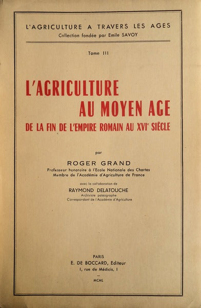 Lâ€™ AGRICULTURE AU MOYEN AGE