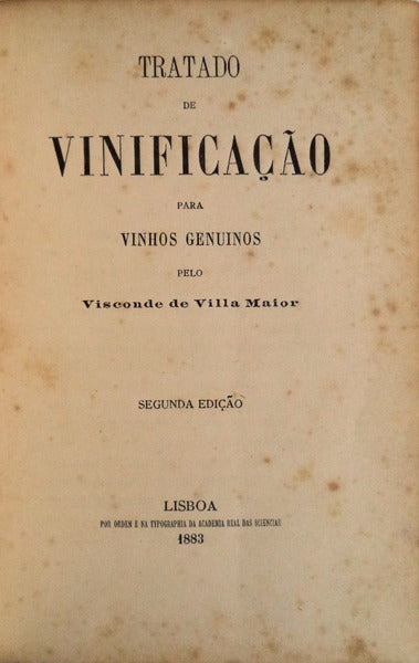 TRATADO DE VINIFICAÃ‡ÃƒO PARA VINHOS GENUINOS.