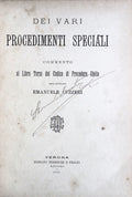 DEI VARI PROCEDIMENTI SPECIALI.