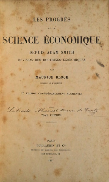 LES PROGRÃˆS DE LA SCIENCE Ã‰CONOMIQUE