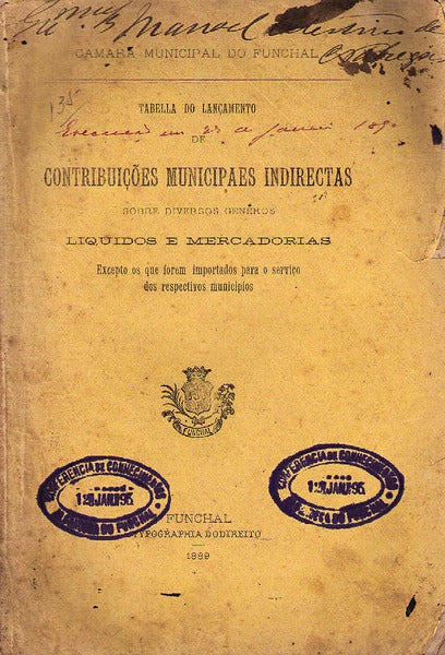 TABELLA DO LANÇAMENTO DE CONTRIBUIÇÕES MUNICIPAES INDIRECTAS