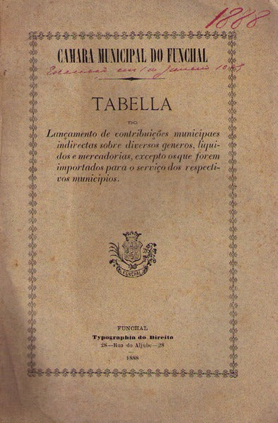 TABELLA DO LANÃ‡AMENTO DE CONTRIBUIÃ‡Ã•ES MUNICIPAES INDIRECTAS