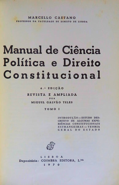 MANUAL DE CIÃŠNCIA POLÃTICA E DIREITO CONSTITUCIONAL.