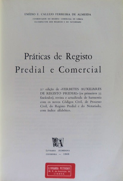PRÃTICAS DE REGISTO PREDIAL E COMERCIAL.