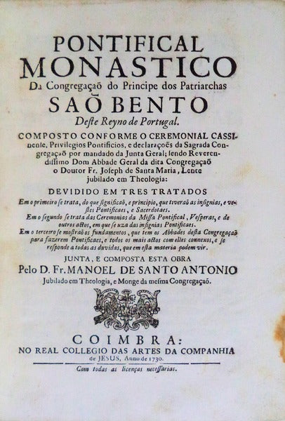 PONTIFICAL MONASTICO.
