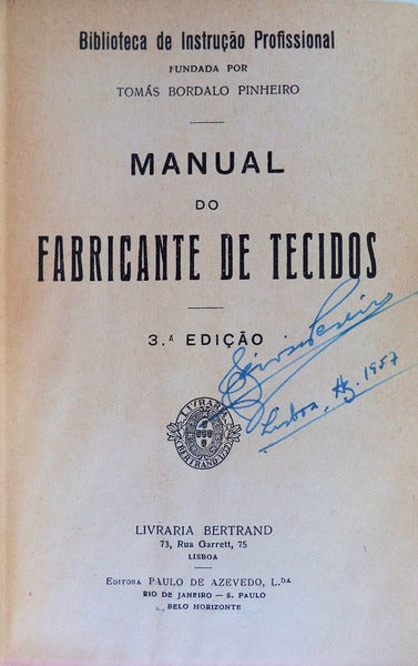 MANUAL DO FABRICANTE DE TECIDOS.