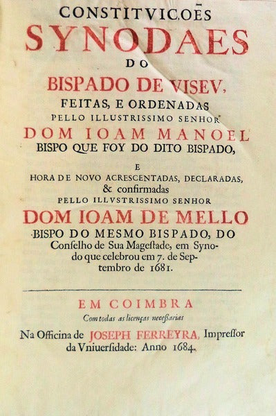 CONSTITVIÃ‡Ã•ES SYNODAES DO BISPADO DE VISEV,