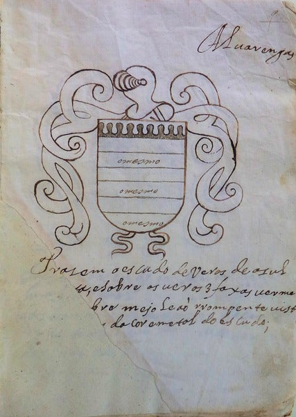 MANUSCRITO. SÃ‰C. XVIII. ESBOÃ‡O PARA UM ARMORIAL DE PORTUGAL.