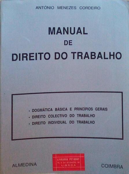 MANUAL DE DIREITO DO TRABALHO.