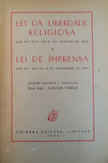 LEI DA LIBERDADE RELIGIOSA E LEI DE IMPRENSA.