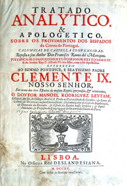 TRATADO ANALYTICO, & APOLOGETICO,