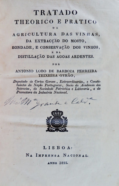 TRATADO THEORICO E PRATICO DA AGRICULTURA DAS VINHAS,