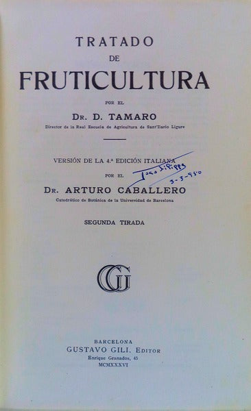 TRATADO DE FRUTICULTURA.