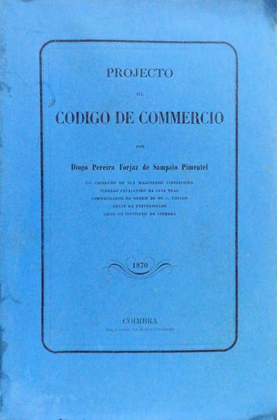 PROJECTO DE CODIGO DE COMMERCIO.