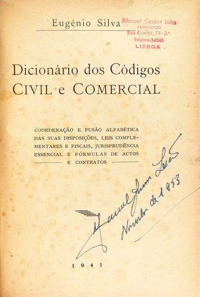 DICIONÃRIO DOS CÃ“DIGOS CIVIL E COMERCIAL.