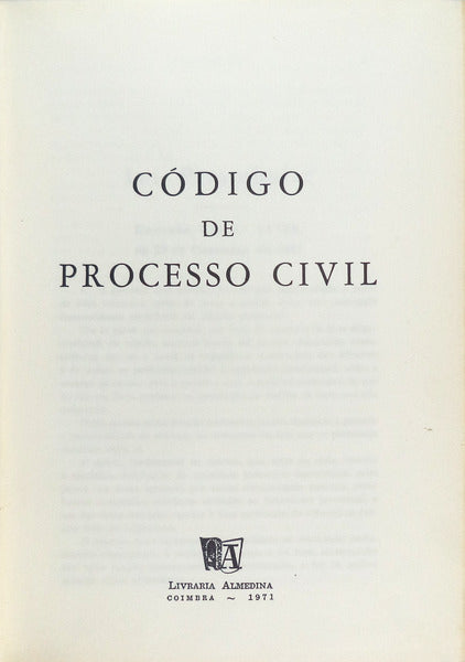 CÃ“DIGO DO PROCESSO CIVIL.