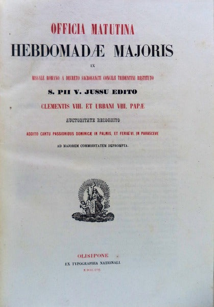 OFFICIA MATUTINA HEBDOMADAE MAJORIS. [ENCADERNAÃ‡ÃƒO ARTÃSTICA â€“ SÃ‰C. XIX].
