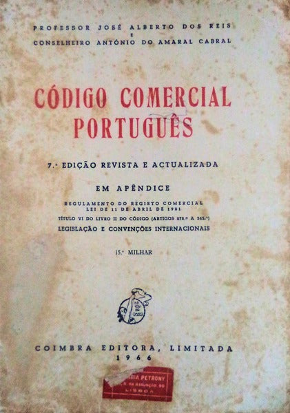 CÃ“DIGO COMERCIAL PORTUGUÃŠS. [7.Âª EDIÃ‡ÃƒO]