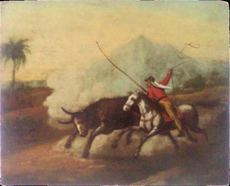 HABITANTE DE GOYAS, QUADRO A Ã“LEO PINTADO SOBRE MADEIRA.