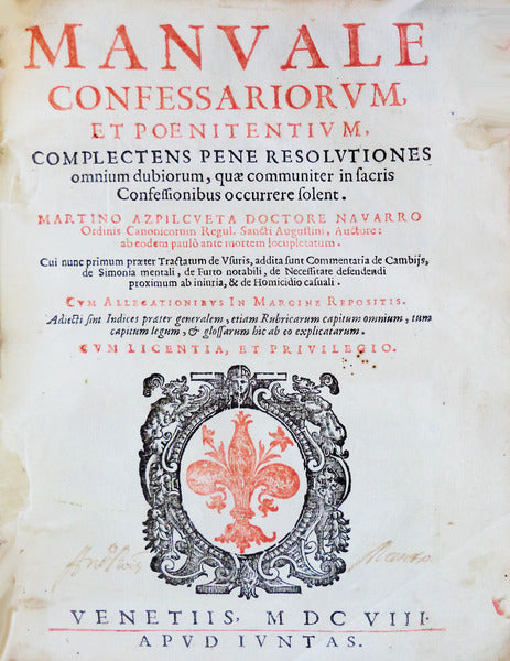 MANVALE CONFESSARIORVM, ET POENITENTIVM,