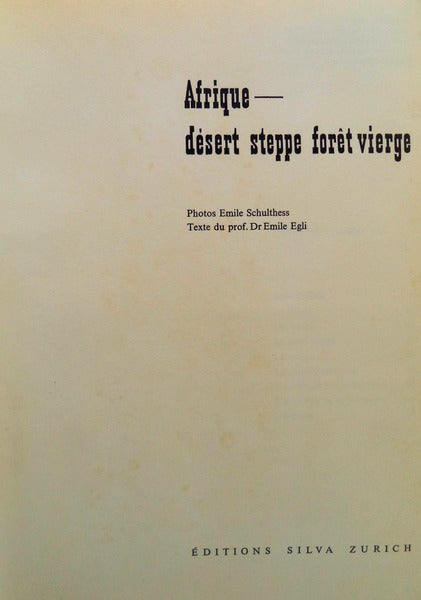 AFRIQUE - DÃˆSERT, STEPPE, FORÃŠT VIERGE